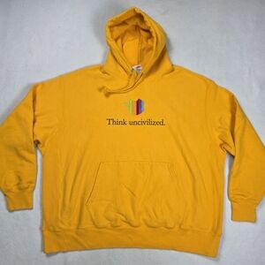 Uncivilized Think Uncivilized Hoodie Men's Size 3XL Gold Champion Reverse Weave